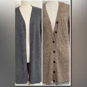 BUNDLE (2) Karen Scott Sweaters Beige Blue Petite Large     SKU 23